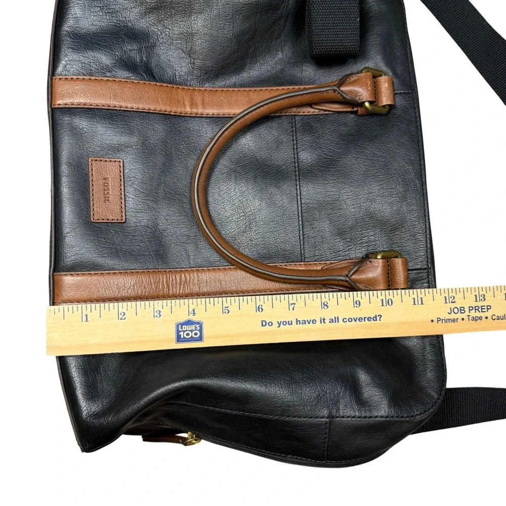 Fossil Leather Evan Satchel Messenger Laptop Work Bag Crossbody Work Bag Handbag